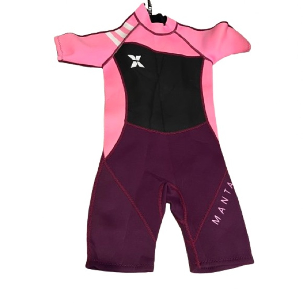 Wetsuit for Kids Neoprene Thermal Swimsuit Shorty Wetsuit for Girls Pink xl